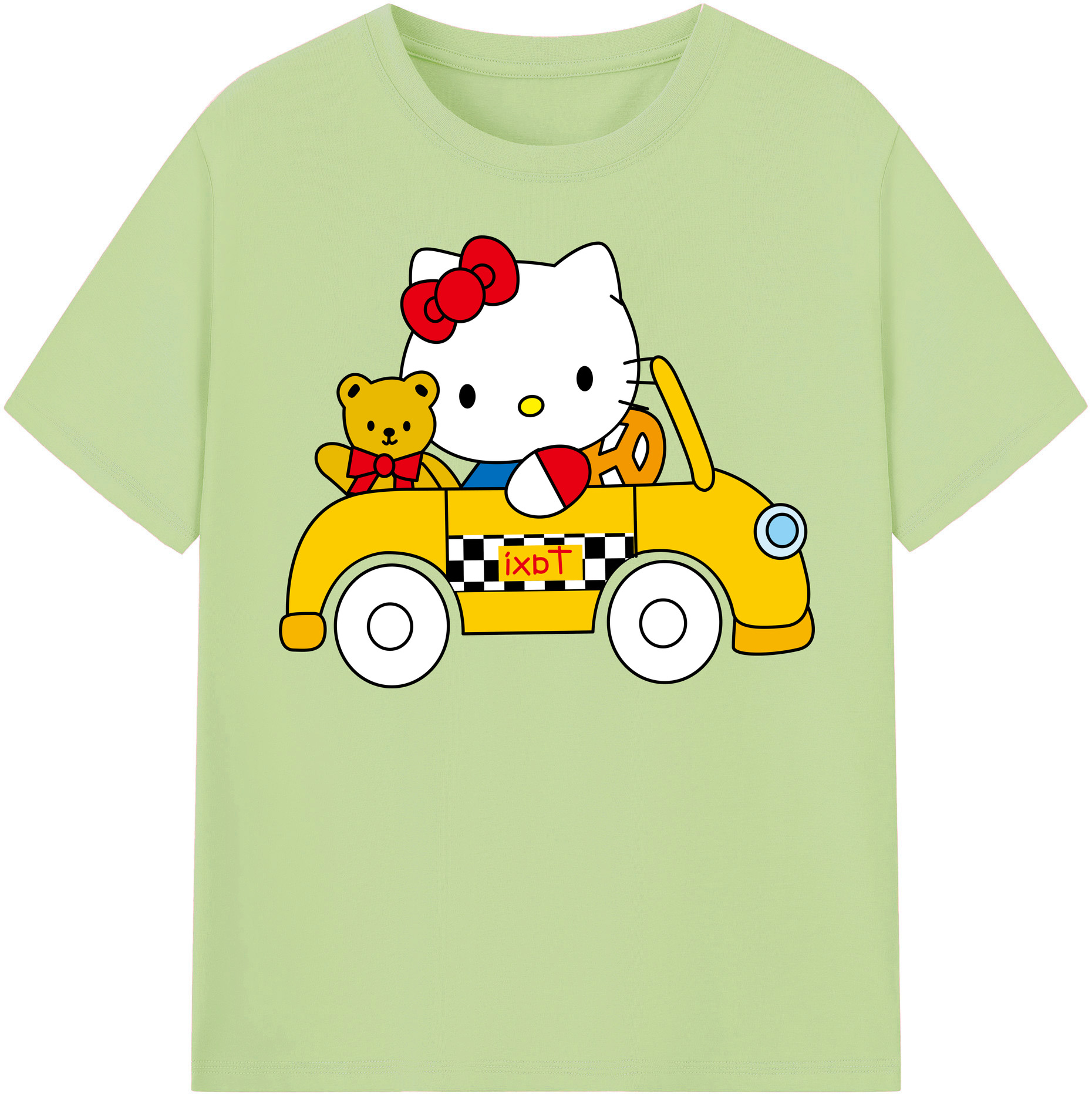 （画像用） Hello Kitty ハローキティ 綿100％半袖Tシャツ（フロントプリント）